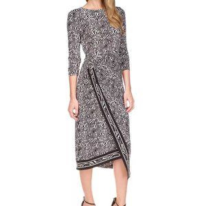 MICHAEL MICHAEL KORS Zebra-Print Asymmetrical Midi Dress